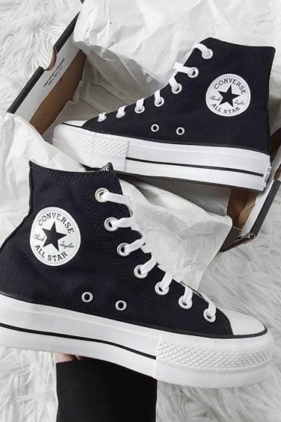 All Star Platform Siyah Uzun